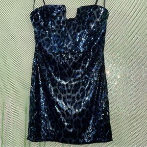 Sequin Leopard Print Dress